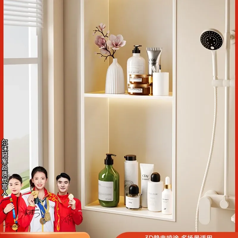 Niche bathroom Recessed toilet Finished rack Metal  선반 shelf bathroom accessories  repisas pared  estante de almacenamiento..