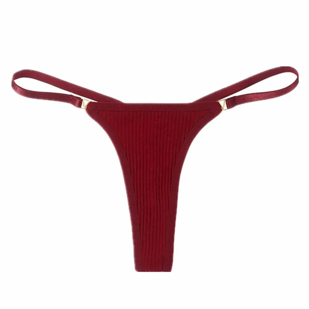 Butt Seamless Smooth Pure Color Elastic Breathable Korean Style Thongs Women Thread Panties Low Waist Briefs Nylon T-Pants