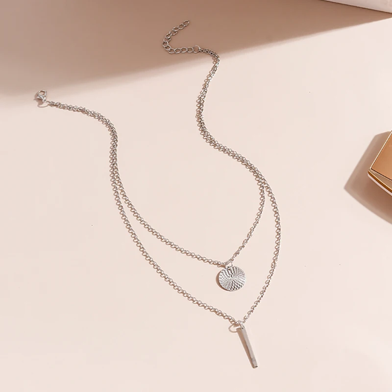 Aihua Vintage Multilayer Wasser Tropfen Mond Schloss Hamsa Hand Ketten Halsketten für Frauen Schmuck Silber Farbe Lange Anhänger Halsketten – Detail 5