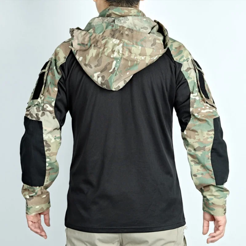 Combat Uniform Tactical Suits Wear Resistant T-Shirt Hood Cargo Pants Men US CP Camo Multicam Airsoft Paintball Hunting Clothes view 3