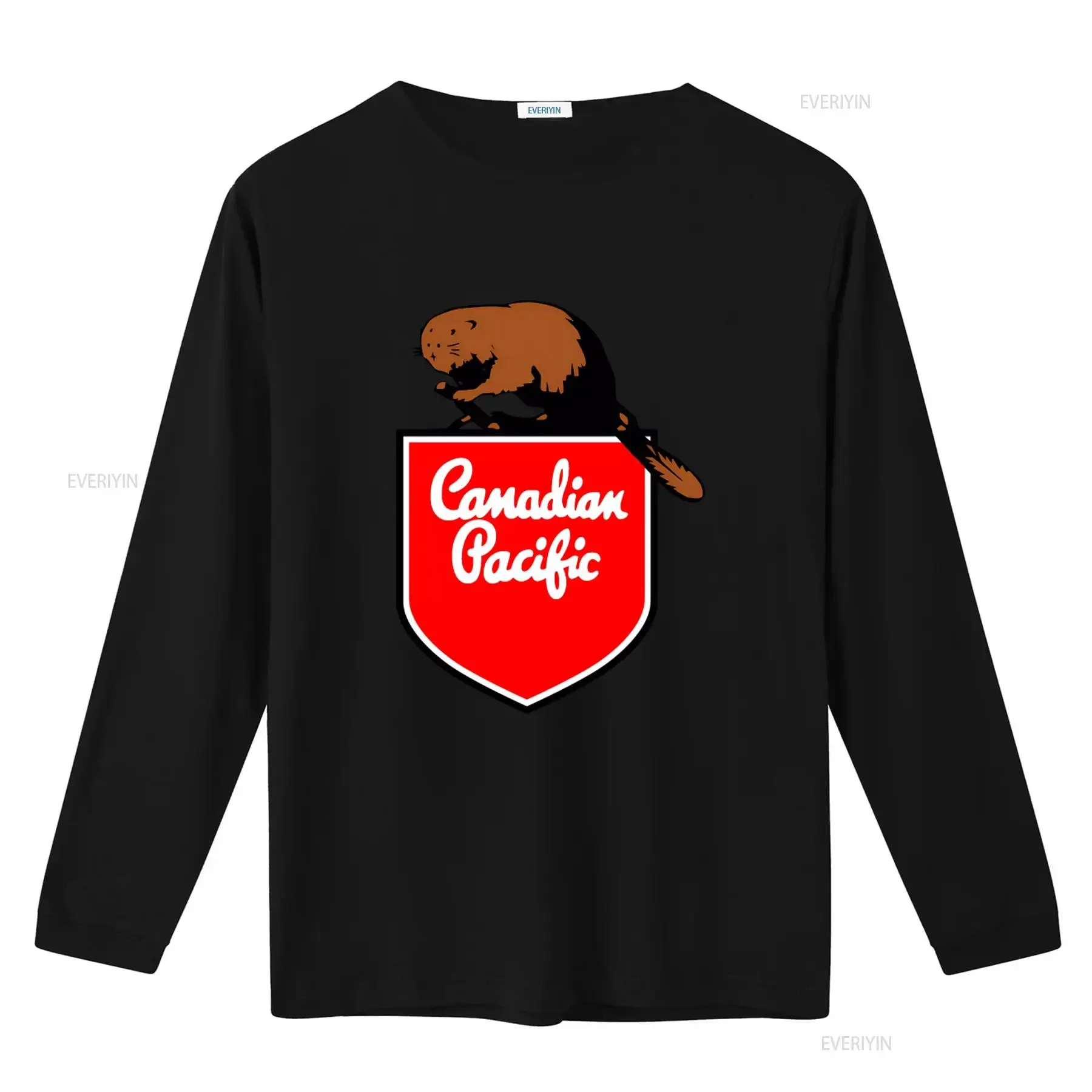 1950's Canadian Pacific CP Beaver Shield Logo 100 Cotton T Shirt for Retro Vintage Style Fashion vintage Washed Slightly