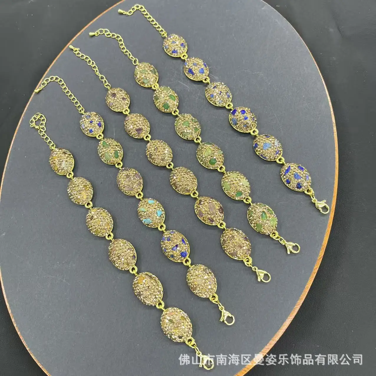 DIY accessories New natural stone bracelet French niche personality full diamond design Internet celebrity live jewelry high qua
