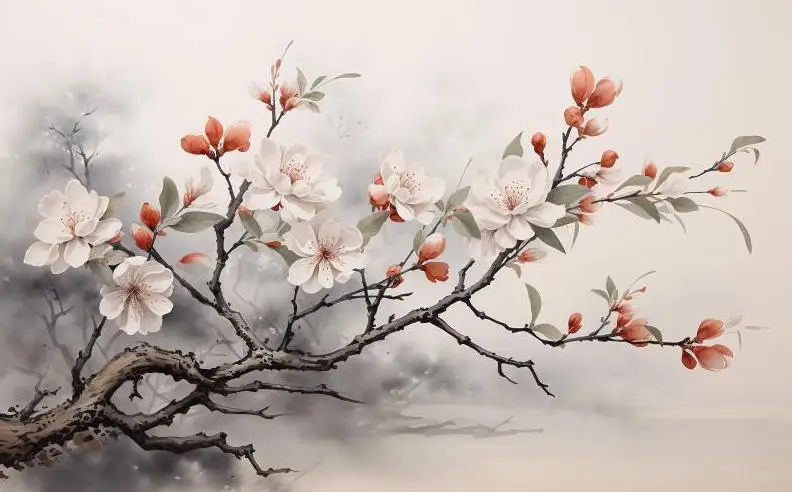 Customized mural wallpaper high-end Chinese abstract plant forest flower sofa background wall decorative wallpaper papel tapiz