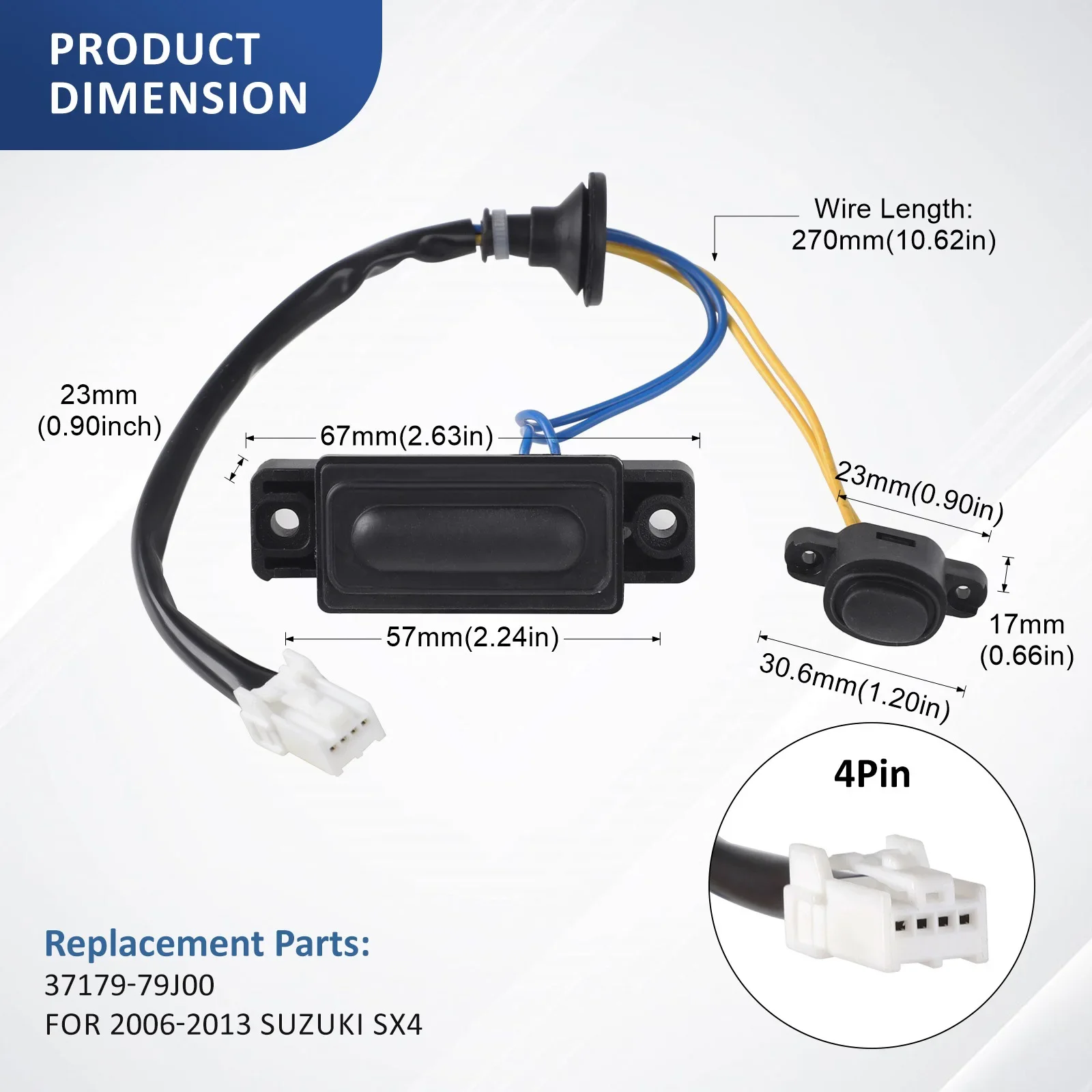 Tailgate Trunk Open Release Switch CNSPEED Replacement 37179-79J00 For Suzuki SX4 2006-2013 Rear Trunk Lid Lock Boot Switch 1PCS