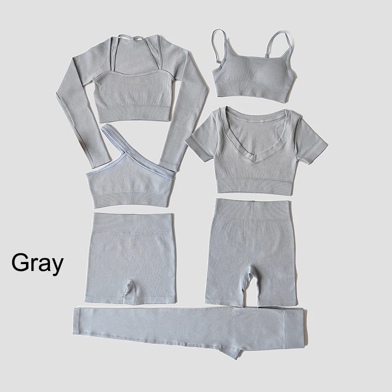 WAREBALL 2/3/7Piece Seamless Yoga Set Women Sports Suits Workout Bra Cropped Sports High Waist Gym Legging Fitness Wear