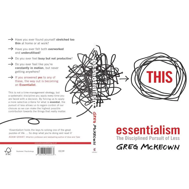 Essentialism: The Disciplined Pursuit of Less English Novel book