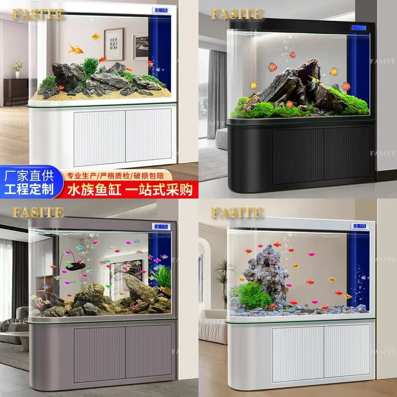 For Medium Large Bullet Fish Tank Living Room Screen Partition Bottom Filter Circulation Aquarium Water Free Smart Design