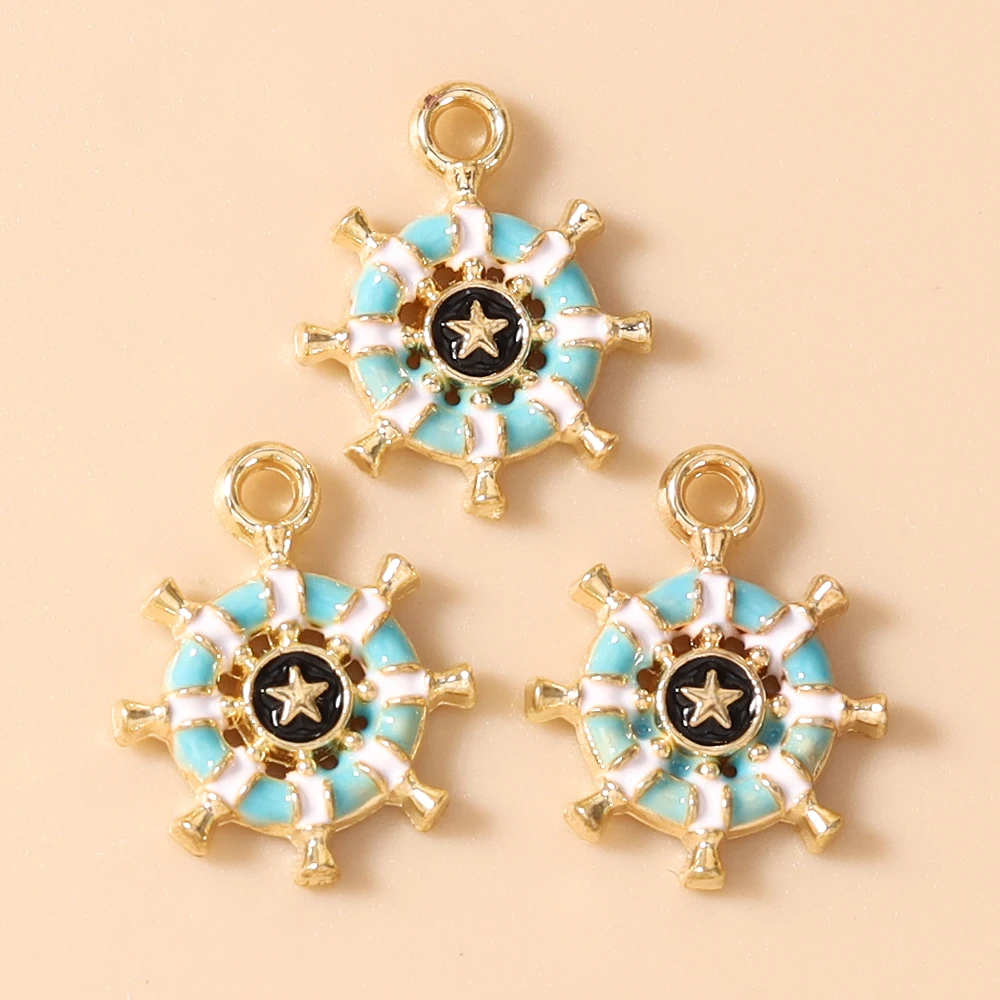 Leslie 20 Stück Charms, 12 x 15 mm, niedliche bunte Segelboot-Ruder-Anhänger für DIY-Ohrringe, Armbänder, handgefertigte Schmuckherstellung, Kunsthandwerk – Detail 7