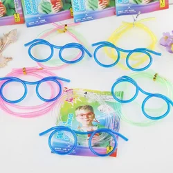 Fun Soft Plastic Straw Funny Glasses Flexible Drinking Toys Party Joke Tube Tools Kids Baby Birthday Party Toys
