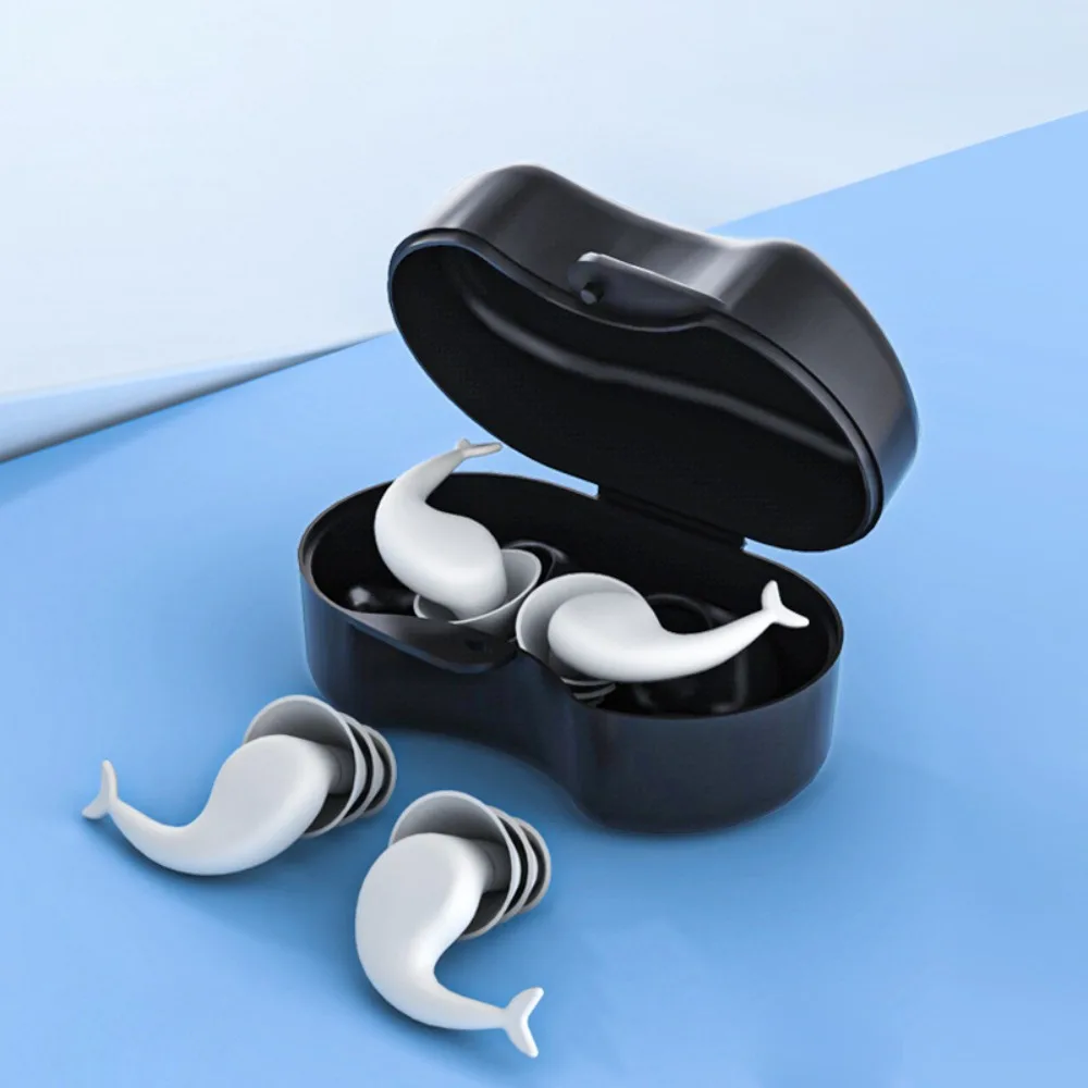 귀 보호 소프트 실리콘 귀마개, 물고기 모양, 방음, 소음 방지 실리콘 귀마개, 소프트 재사용 가능