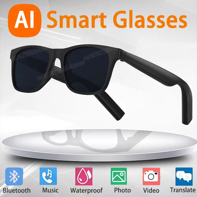 AI Smart Glasses 8K Remote Control Touch Photo Camera Recording Translator Voice Assistant Wireless Bluetooth Eyewear