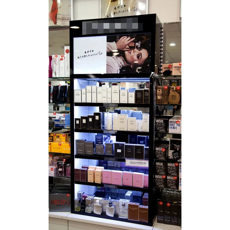 custom.Design Luxury Style Commercial Sectional Cosmetic Store Display Stand with Multi-Material Construction