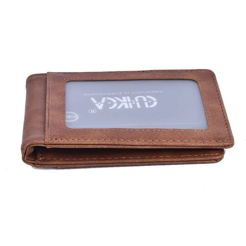 RFID Herren Leder Slim Bifold Geldklammer Brieftasche Vordertasche Kreditkartenhalter – Detail 11