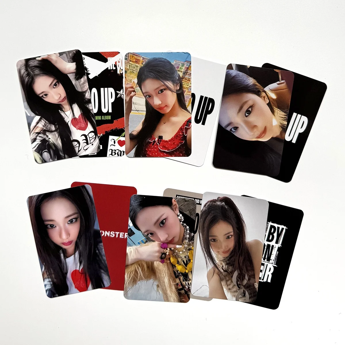 ألبوم Kpop BABYMONSTER الثاني الصغير WE GO UP بطاقة مزدوجة الجانبين مطبوعة بطاقة LOMO على الطراز الكوري بطاقة LOMO مجموعة المعجبين هدية