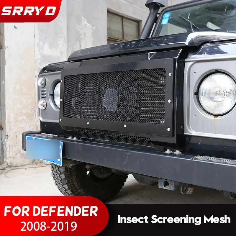 Stainless Steel Black Car Insect Screening Mesh Front Grille Net For Land Rover Defender 90 110 2008 -2019 Auto Styling Accessor