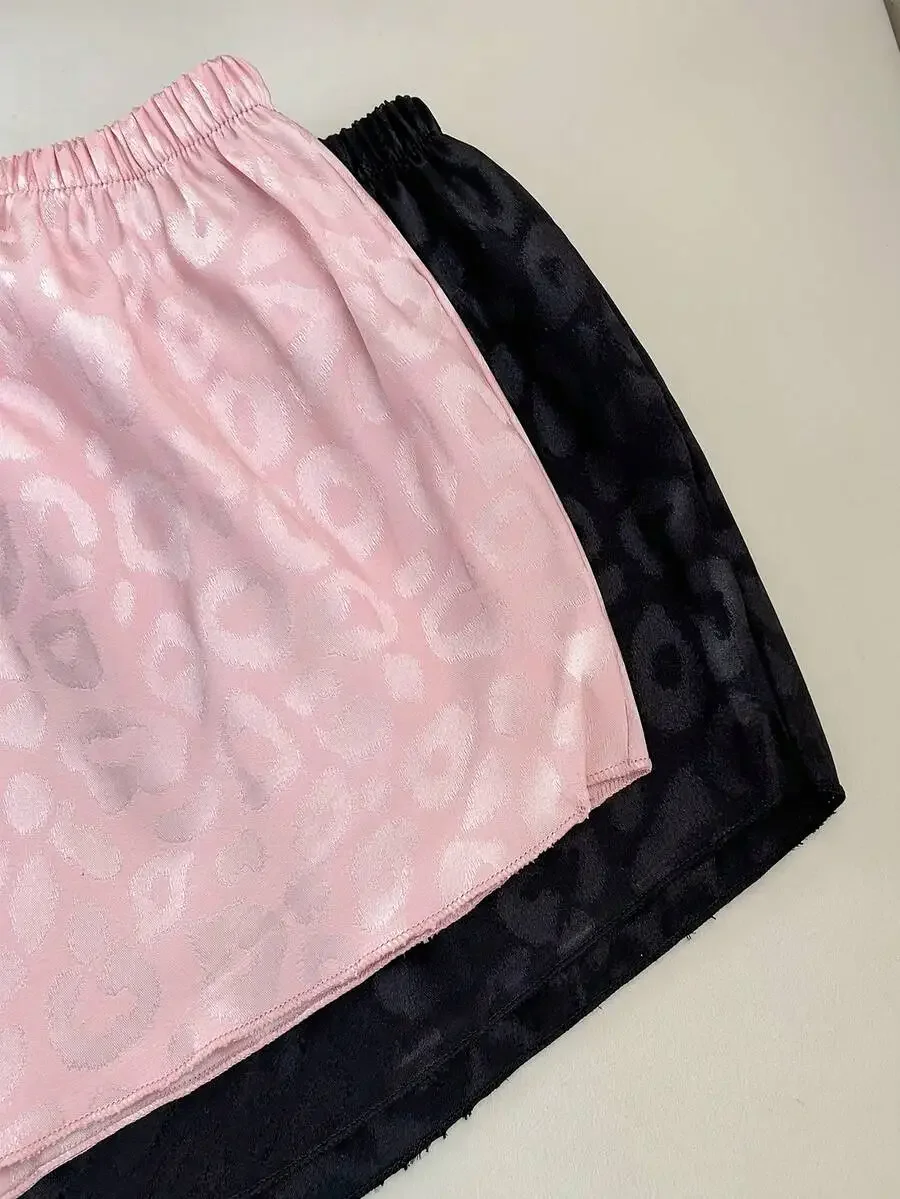 

Leopard Pattern Mini Shorts For Women – 2 Pack Casual Lounge Shorts, Spring And Summer Wear