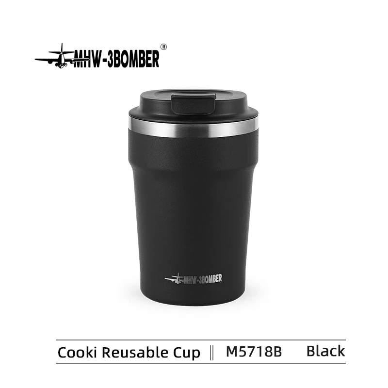 MHW-3BOMBER 360 ml Kaffeetassen, tragbarer Auto-Reisebecher mit auslaufsicherem Deckel, Thermobecher, doppelwandiger Wasserbecher, Wohnaccessoires
