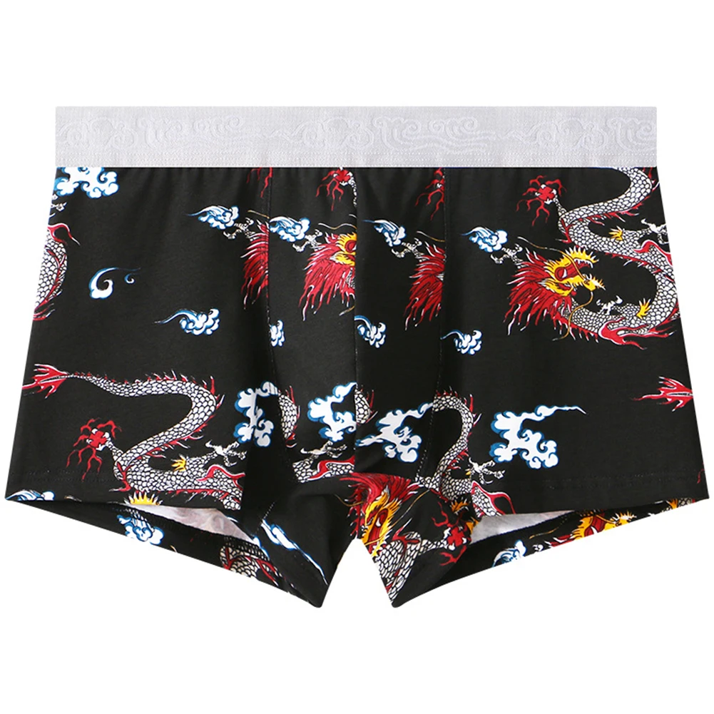 Men's Printed Cotton Brief Underwear Middle Waist Panties Lingerie Breathable and Durable for All day Wear