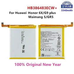 100% Orginal HB386483ECW+ 3340mAh Battery For Huawei Maimang 5 Honor 6X G9 plus GR5 2017 MLA-AL00/AL10 Batteries