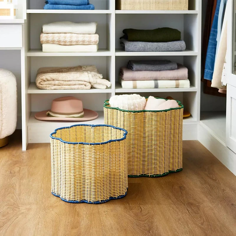 

Nordic Wind Hand-woven Sundries Basket Balcony Living Room Clothes Basket Simple Multifunctional Children Toy Basket