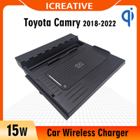 Car Vehicle Wireless Charger Pad For Toyota Camry 2018-2022 15W Qi Fast Charging  Auto Android Phone Iphone Holder Smart Plate