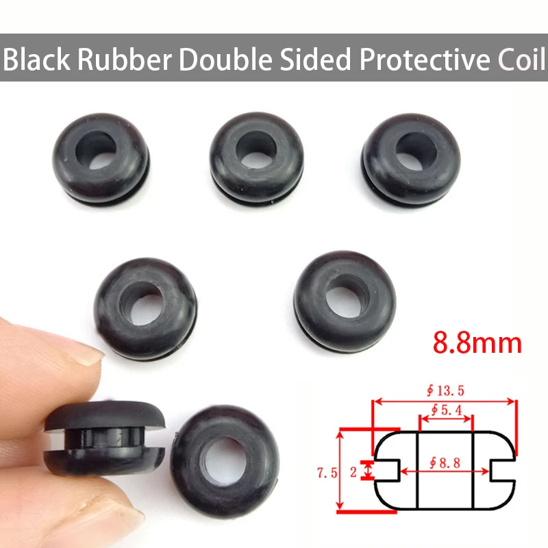 1~100pcs 8.8mm Black Rubber Double Sided Protective Coil Out Hole Wire O-ring Distribution Box Through Wire Ring Seal Ring