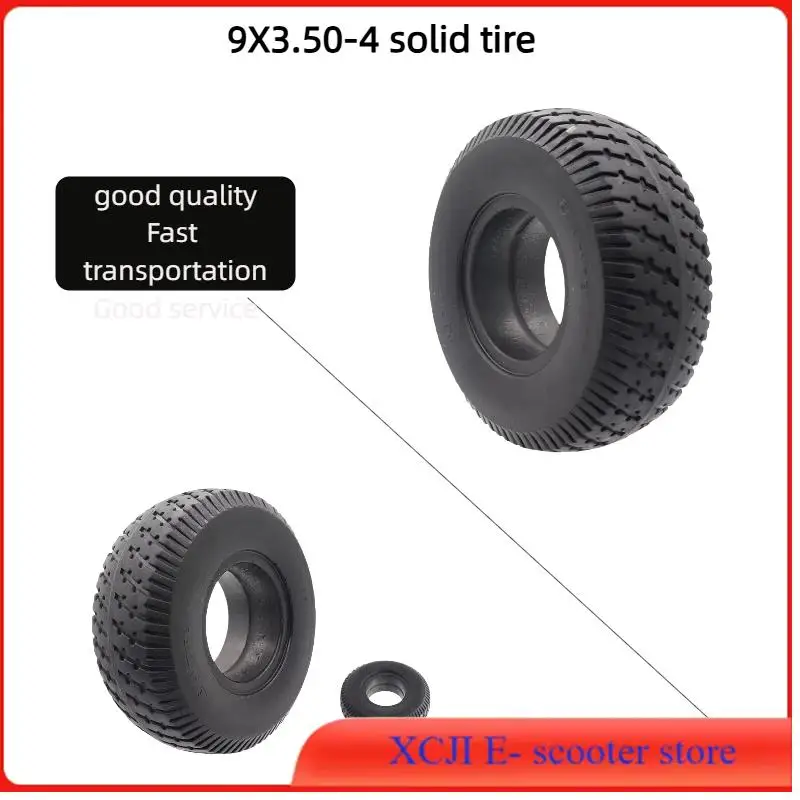 

Go-karts ATV pocket bikes mobile scooters golf go-karts pedal mowers New 9x3.50-4 solid tires are durable and wear-resistant