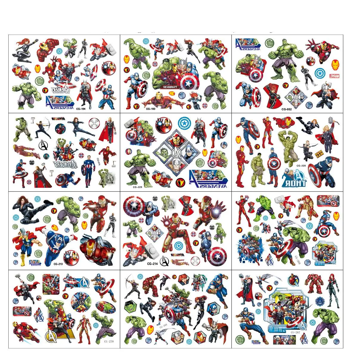 New The Avengers Tattoo Stickers Waterproof Original Superhero Sticker Birthday Party Supplies Cartoon Kids Boys Gift