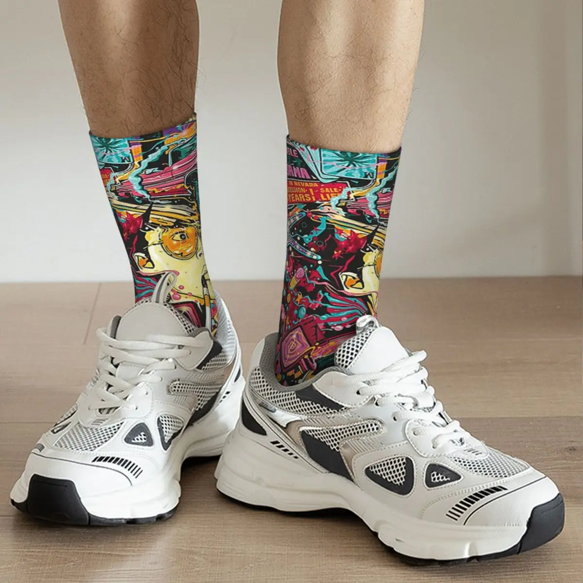 Fear matchs Loathing In Las Vegas Art Chaussettes pour hommes et femmes, bas absorbants Harajuku, chaussettes longues toutes saisons, accessoires pour cadeaux