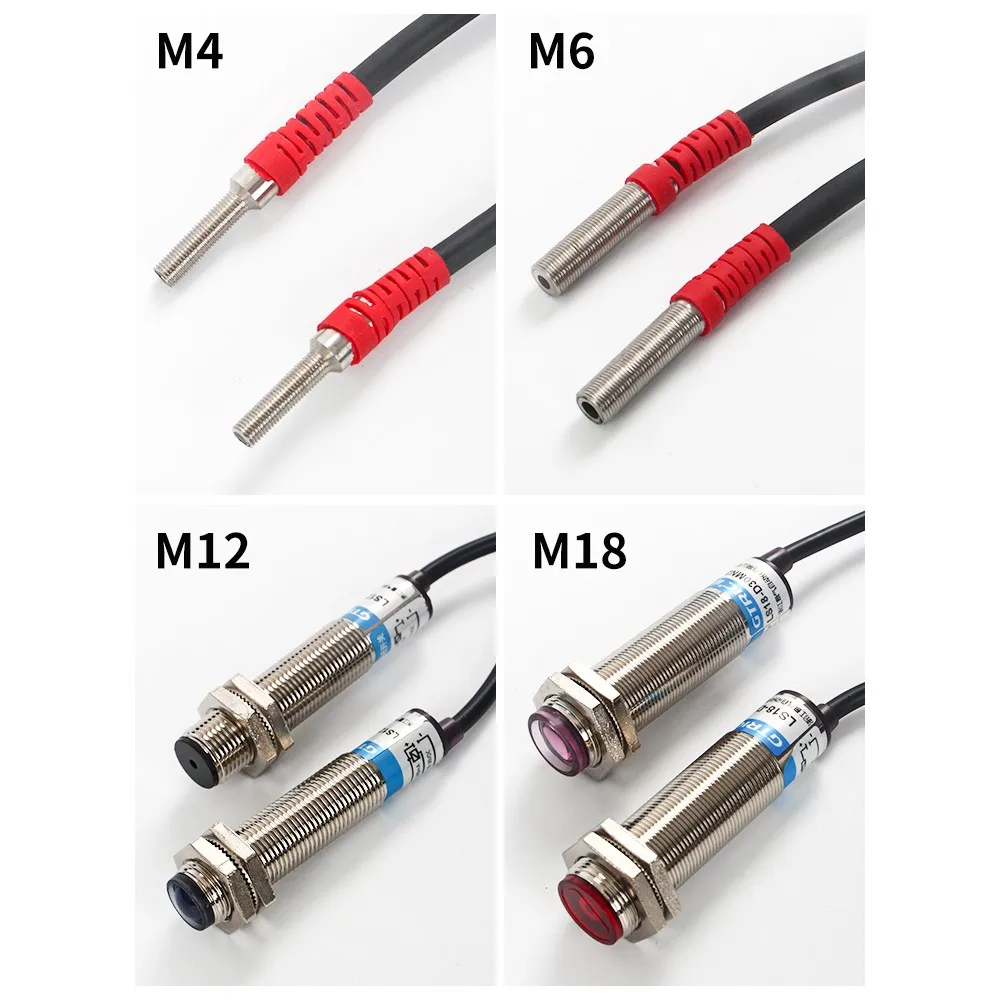 M4 M6 M12 M18 Through Beam Laser Photoelectric Proximity Switch Sensor 24V