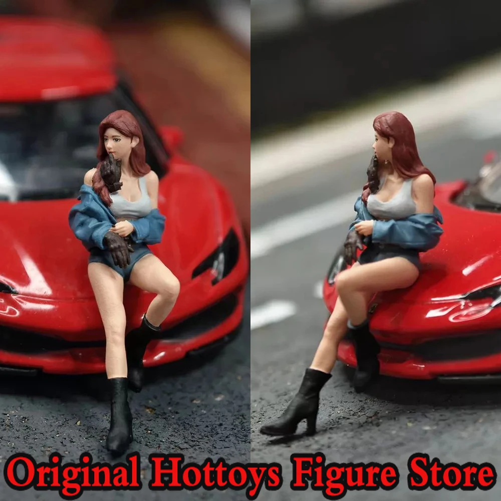 

1/64 Scale Female Soldier Motorcycle Beauty Mini Painting Sculpture Character Full Set About 2.7cm Action Figure Model Gifts