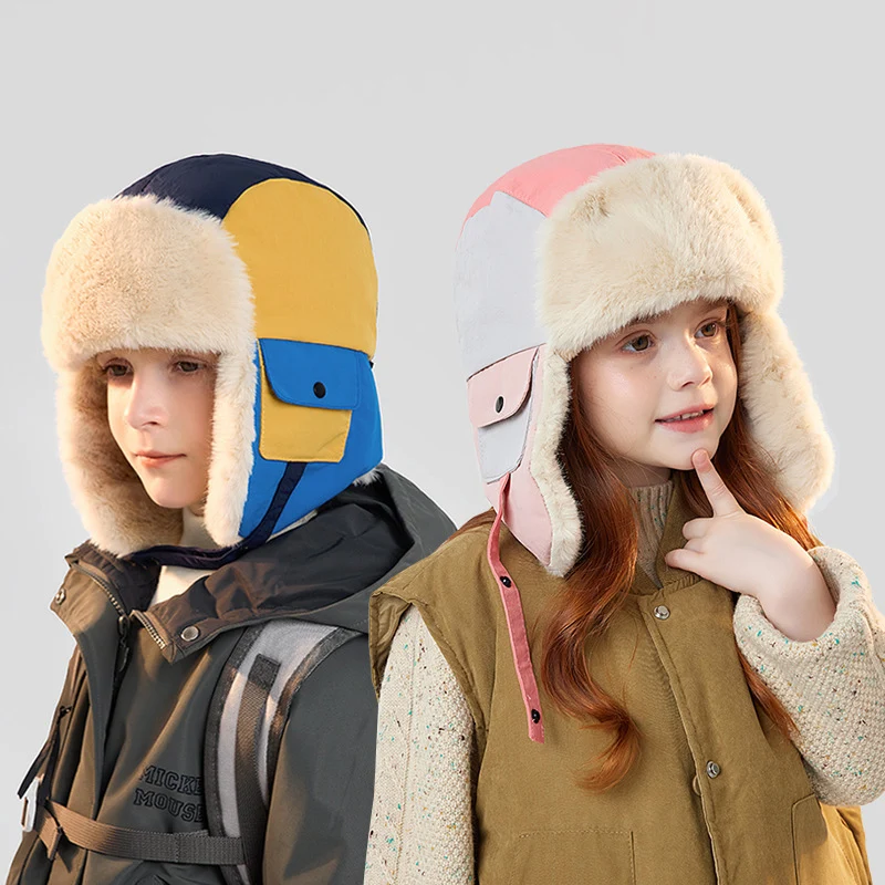 

Новинка 2025 года, зимняя детская шапка-балаклава, наушники, шапка-шлем, плюшевая толстая теплая шапка для игр на открытом воздухе для холодной погоды, зимы