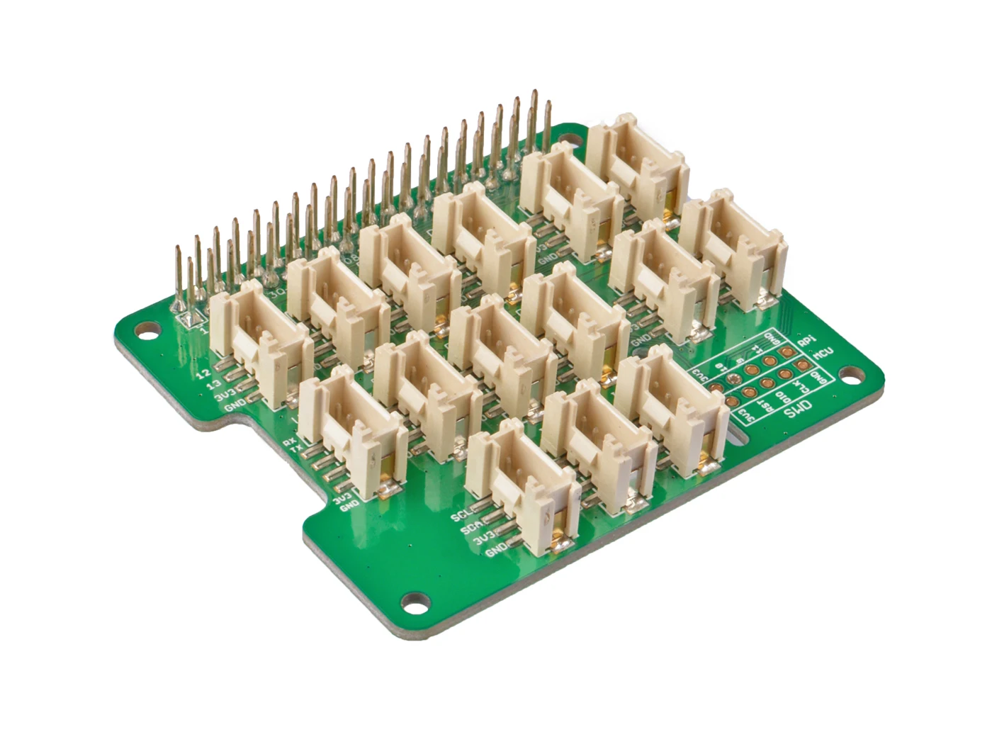 Grove Basishoed Voor Framboos Pi-24-Pins Gpio Onderhouden, Grove Interface Voor 3 × I2c, 1 × Uart, 6 × Digitaal, 4 × Analoog, Swd Debug