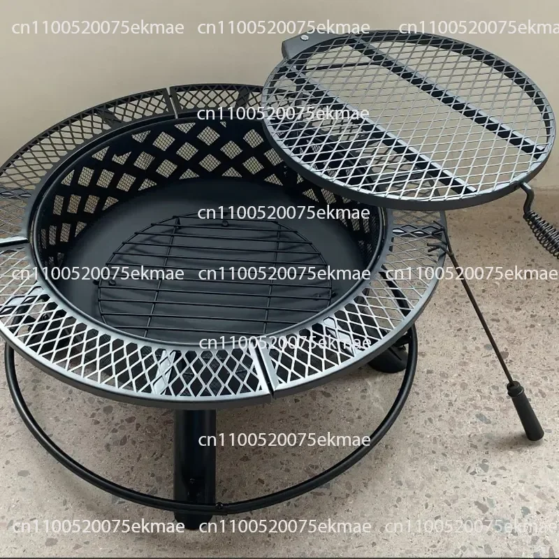 Outdoor Garden Round Grill Heating Firewood Fireplace Grill Carbon Brazier Heating Fireplace Bonfire