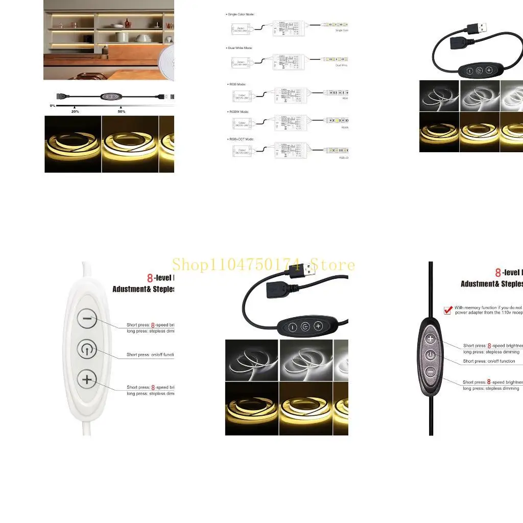3 Button USB LED Dimmer Switches 5V 2A With 8 Level Brightness Adjustment For Multiple Lighting Systems Top Sale