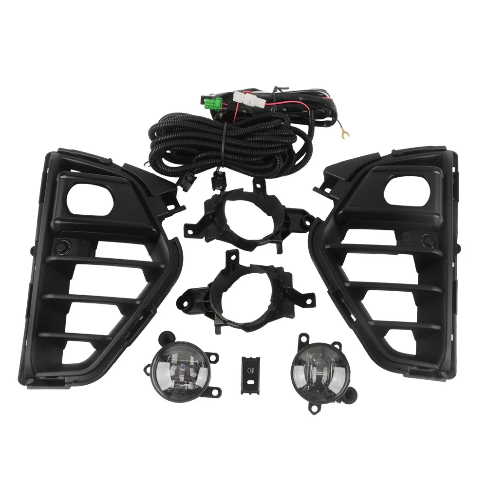 July King Car 12W 6000K LED Fog Lamp Assembly Compatible for Nissan NV350 Uran 2023 2024, LED Fog Lamp + Frame + Harness +Switch