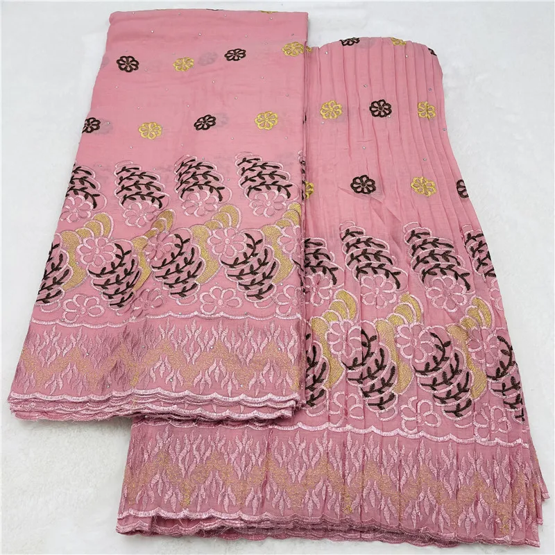 

5+5 YARD Swiss Voile Dry Lace Fabric Lafaya Embroidery African 100% Cotton fold Popular Dubai Style For Party Material 12L29706