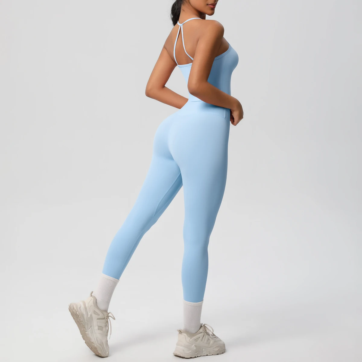 Halter Yoga Top Set Fitness Gym Anzug Training Ärmellose Sport Gym Tops Crossover Zurück Sport Unterwäsche Bauch-steuer Abnehmen – Detail 36