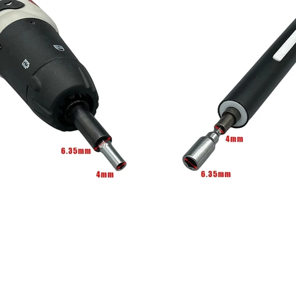 Adaptador de transductor hexagonal de 6,35mm a 4mm, toma magnética para destornillador, brocas, piezas de repuesto, accesorios de herramientas eléctricas