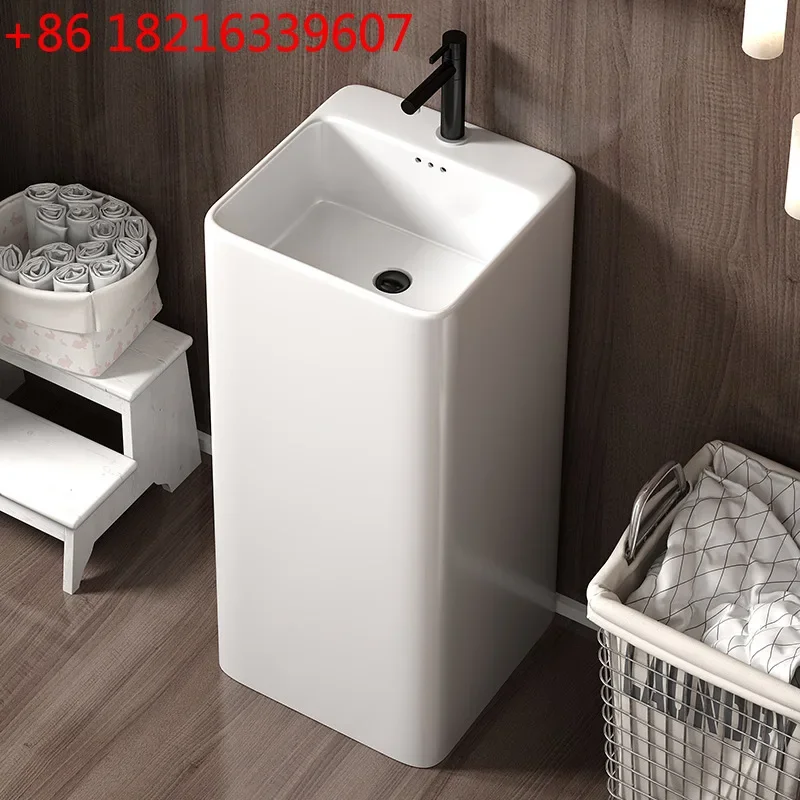 TAO Matte column basin Floor-to-ceiling washbasin Orange ceramic basin Red