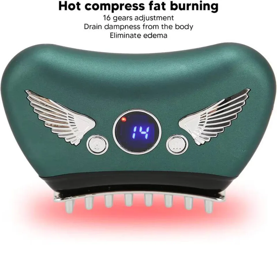 

USB Electric Guasha Massager Hot Stone Heating Vibration Scraping Board Neck Back Massage Face Skin Gua Sha Facial Lifting Tools