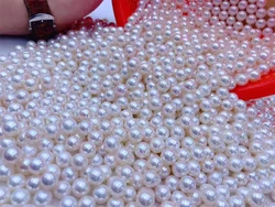 2-5A Natural Freshwater Cultured Pearl Round Loose High Quality Bead White Half Hole Pearl for DIY Earring Pendant Ring 2-11mm