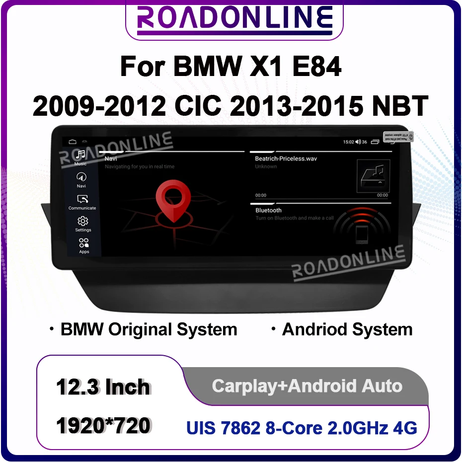 

Android12 радио для BMW X1 E84 2009-2012 CIC 2013-2015 NBT 12,3 дюймов беспроводной CarPlay Автомобильный мультимедийный плеер поддерживает двойную систему