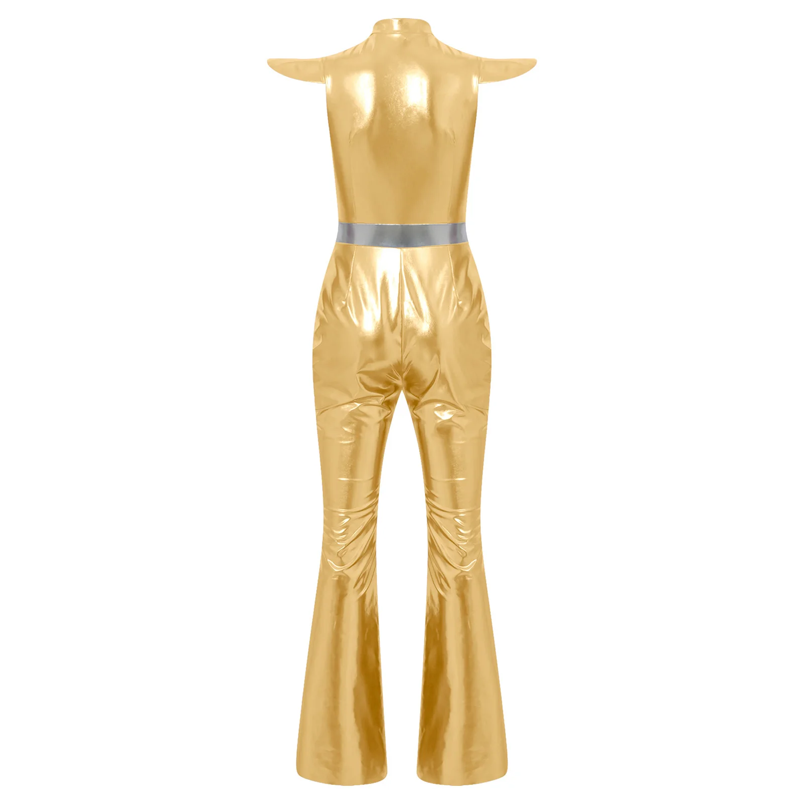 Women Dancewear Retro Vintage Jumpsuit Metallic Bodysuit 70s 80s Disco Carnival Clubwear Rave Hippie Party Jazz Dance Costumes