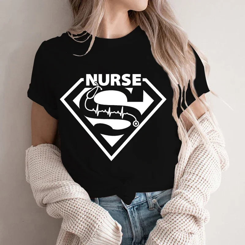 T-shirty dla kobiet Odzież Pielęgniarki Heartbeat Tshirts Koszula do karmienia Pielęgniarka Hero Tee Tops Śmieszne koszulki do karmienia dla kobiet Ubrania