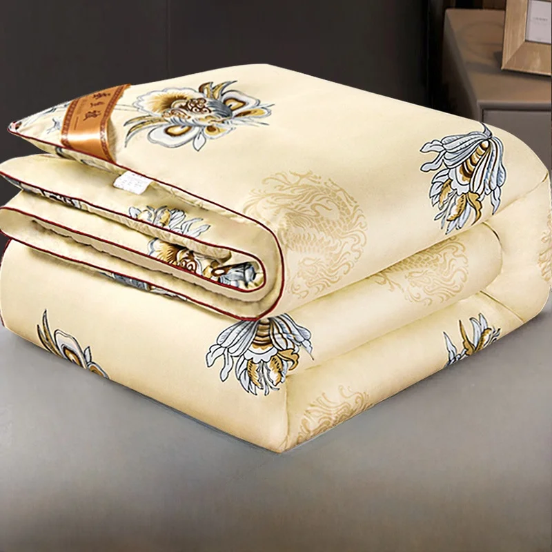 

Легкое одеяло с шелковым наполнителем для весны и осени, двухслойное, с хлопковым сердечником, для контроля температуры зимой и летом