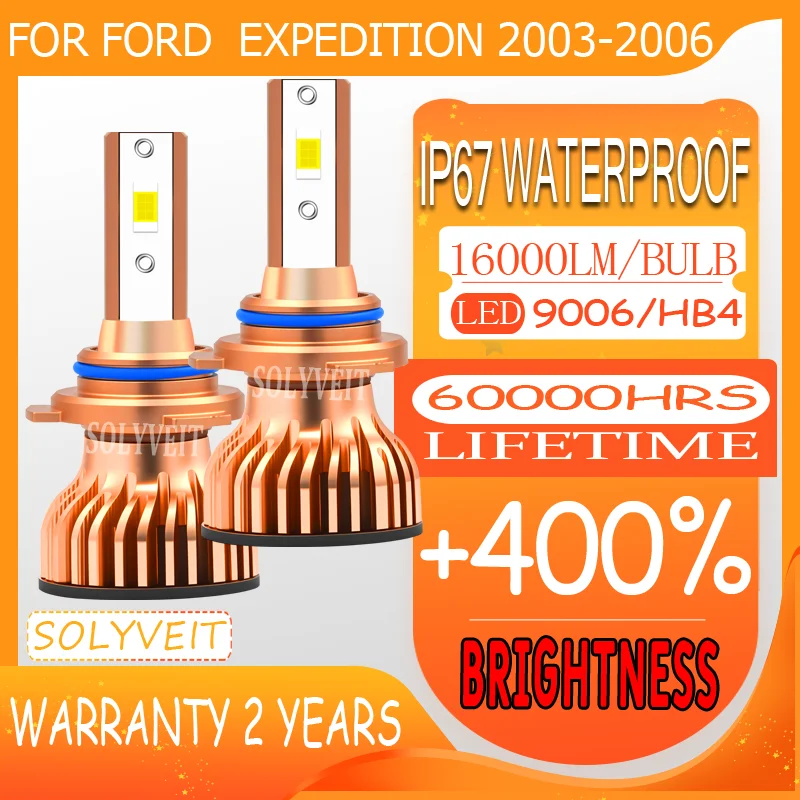 

Improved Night Visibility Plug and Play Lifespan 60000hrs Shockproof 9006 LED Low Beam For Ford Expedition 2003 2004 2005 2006