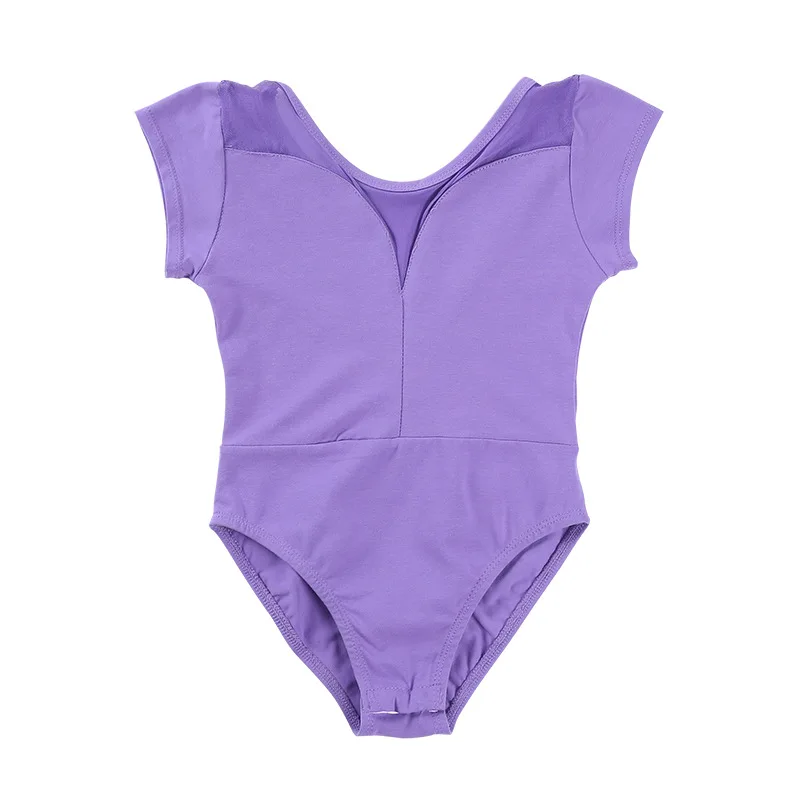 Bé Gái Tuổi Teen Ba Lê Leotard Lưới Chia Thể Dục Dụng Cụ Leotards Váy Múa Bodysuit Đen Tay Ngắn Trẻ Em Ba Lê Trang Phục