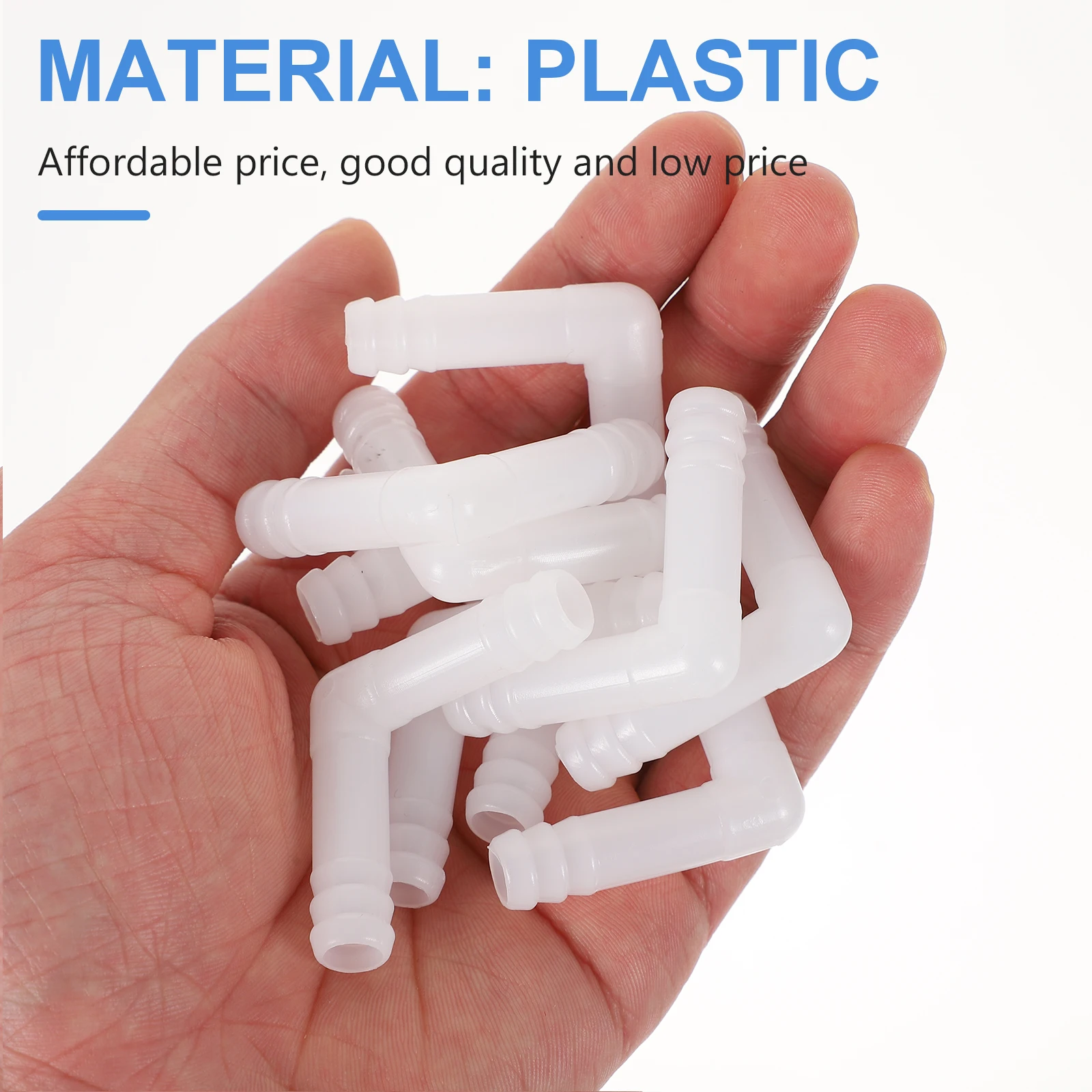 

10pcs 90 Degree Pp Elbows Plastic Tubing Connectors Barbed Fittings Right Angle Hose Barbs For Water Gas Pipes Leakproof Home