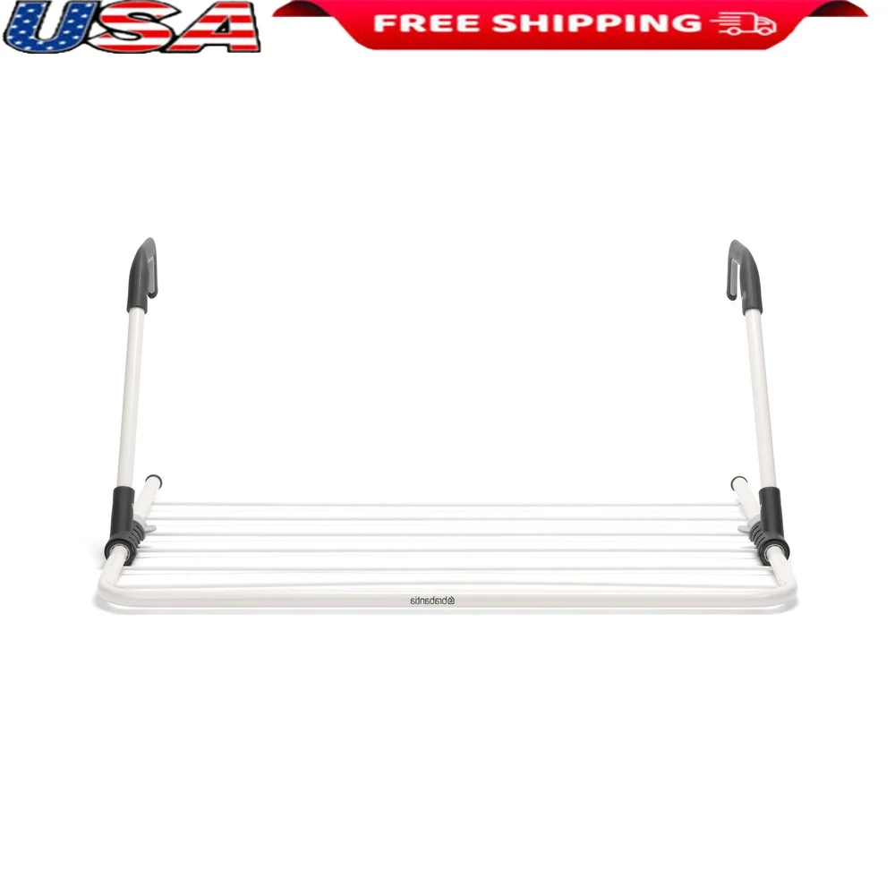 

Hanging Plastic Clothes Drying Rack Foldable Adjustable Arms Over Door Radiator Space Saving 15ft Drying Length Home Laundry